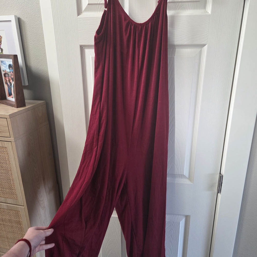 Women's Burgundy Jumpsuit
